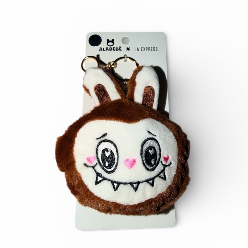 ALABEBE X LA EXPRESS Monster Plush Zippered Pouch Keychain Purse Bag Charm NEW